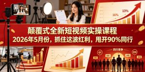 颠覆式全新短视频实操课程，抓住这波红利，甩开90%同行（更新2026年7月份）-阿俊淘金