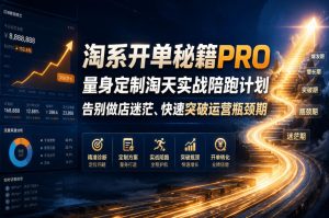 淘系开单秘籍PRO,量身定制淘天实战陪跑计划,告别做店迷茫、快速突破运营瓶颈期(更新260823)-阿俊淘金