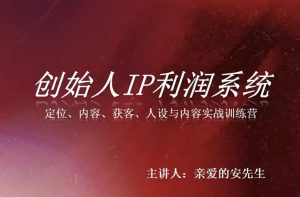 创始人IP利润系统8月训练营,定位、内容、获客、人设与内容实战训练营-阿俊淘金