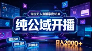 淘宝无人直播带货，公域+私域实时更新迭代玩法，稳定开播变现做，可矩阵【揭秘】-阿俊淘金