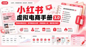 小红书虚拟电商手册3.0,零成本赛道定位、账号精细化运营、店铺搭建上架、爆款笔记制作-阿俊淘金