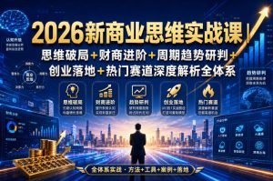 2026新商业思维实战课|思维破局+财商进阶+周期趋势研判+创业落地+热门赛道深度解析全体系-阿俊淘金