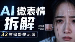AI微表情拆解提示词合集,精准调控AI角色表情,可直接复用,0基础也能调出影视级表情变化-阿俊淘金