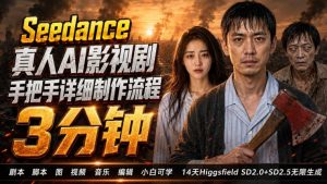 3分钟真人AI影视剧怎么做?SD 2.0手把手完整制作流程|Higgsfield 14天SD 2.0/2.5无限生成-阿俊淘金